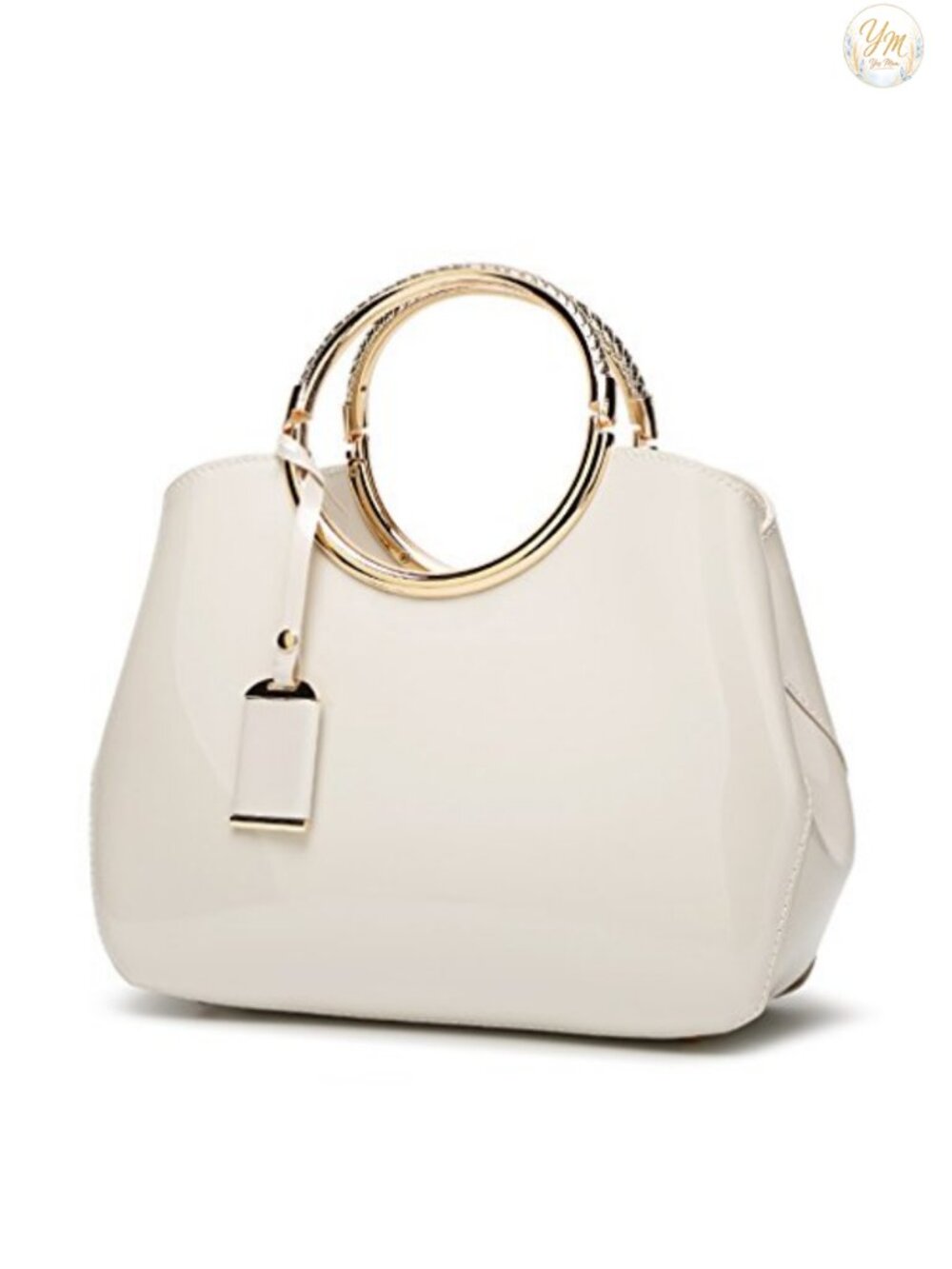 Structured Satchel Shoulder Handbag PU Patent Leather